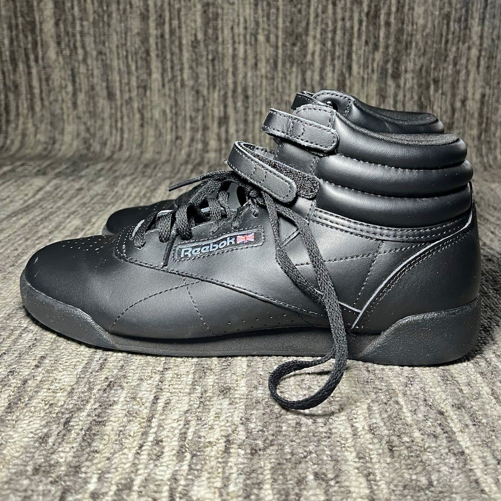 Reebok Classic Men's Black High Top Sneakers Lace Up Hook & Loop Solid